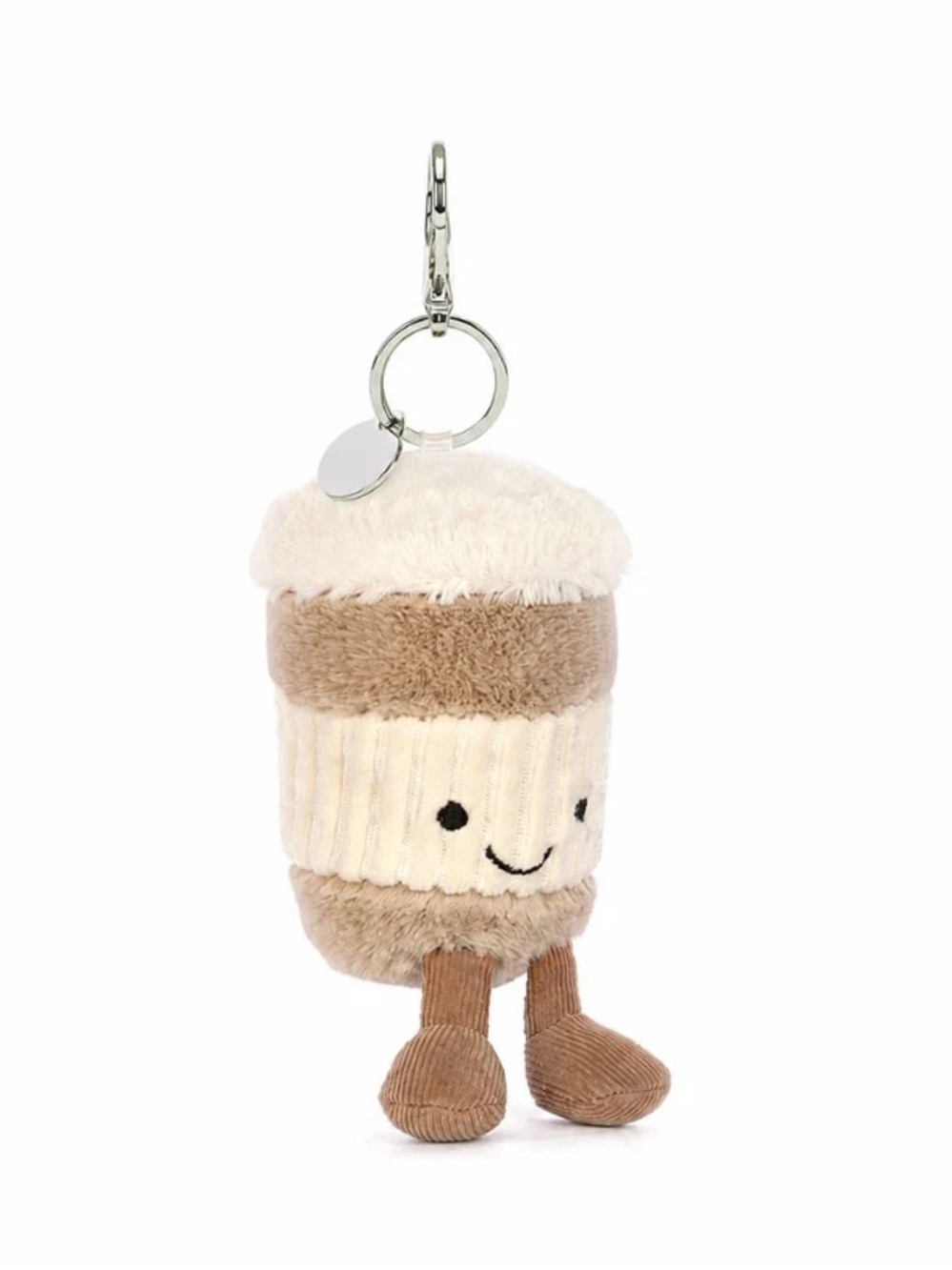 Plush Coffee Cup Keychain - Cream & Brown Kids Accessory